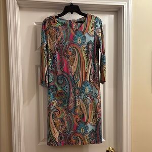 Tommy Hilfiger Multicolor Paisley Long Sleeve Dress